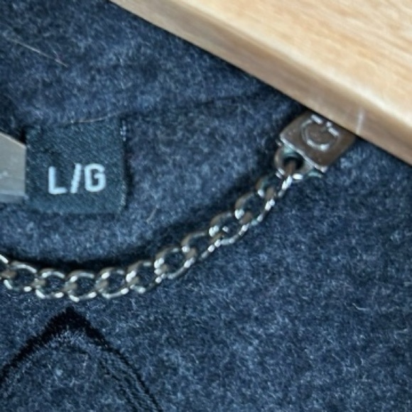 Guess Womens Large Dark Gray Wool Blend Lined Collared Fitted Pea Coat - Picture 10 of 12